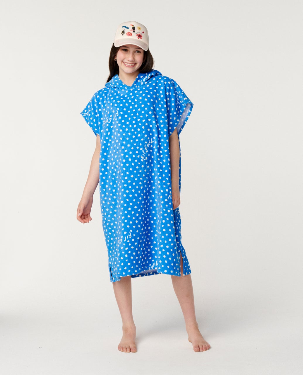 Mixed Hooded Towel - Girls Bright Blue - Image 1