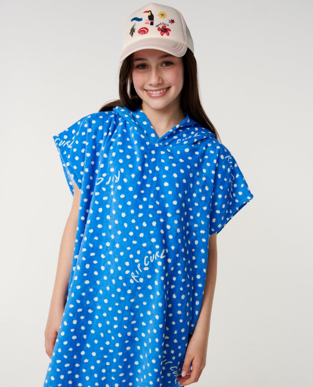 Mixed Hooded Towel - Girls Bright Blue - Image 6