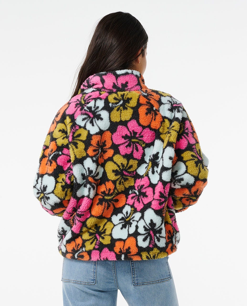 Hibiscus Heat Polar Fleece Zip Through
