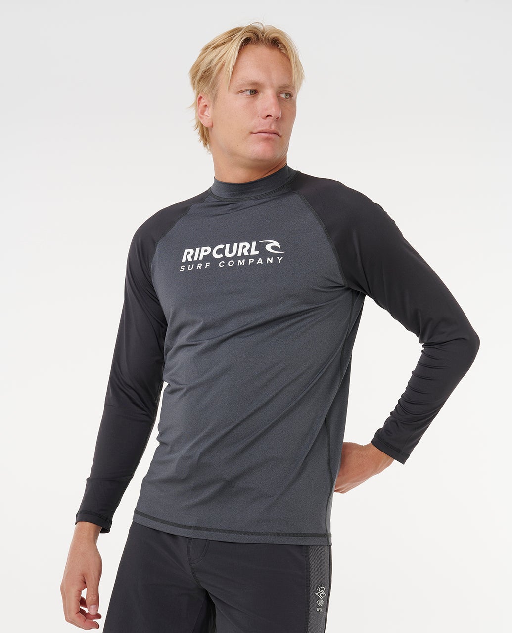 Shock UPF50 Long Sleeve Rash Vest Black Marle - Image 6