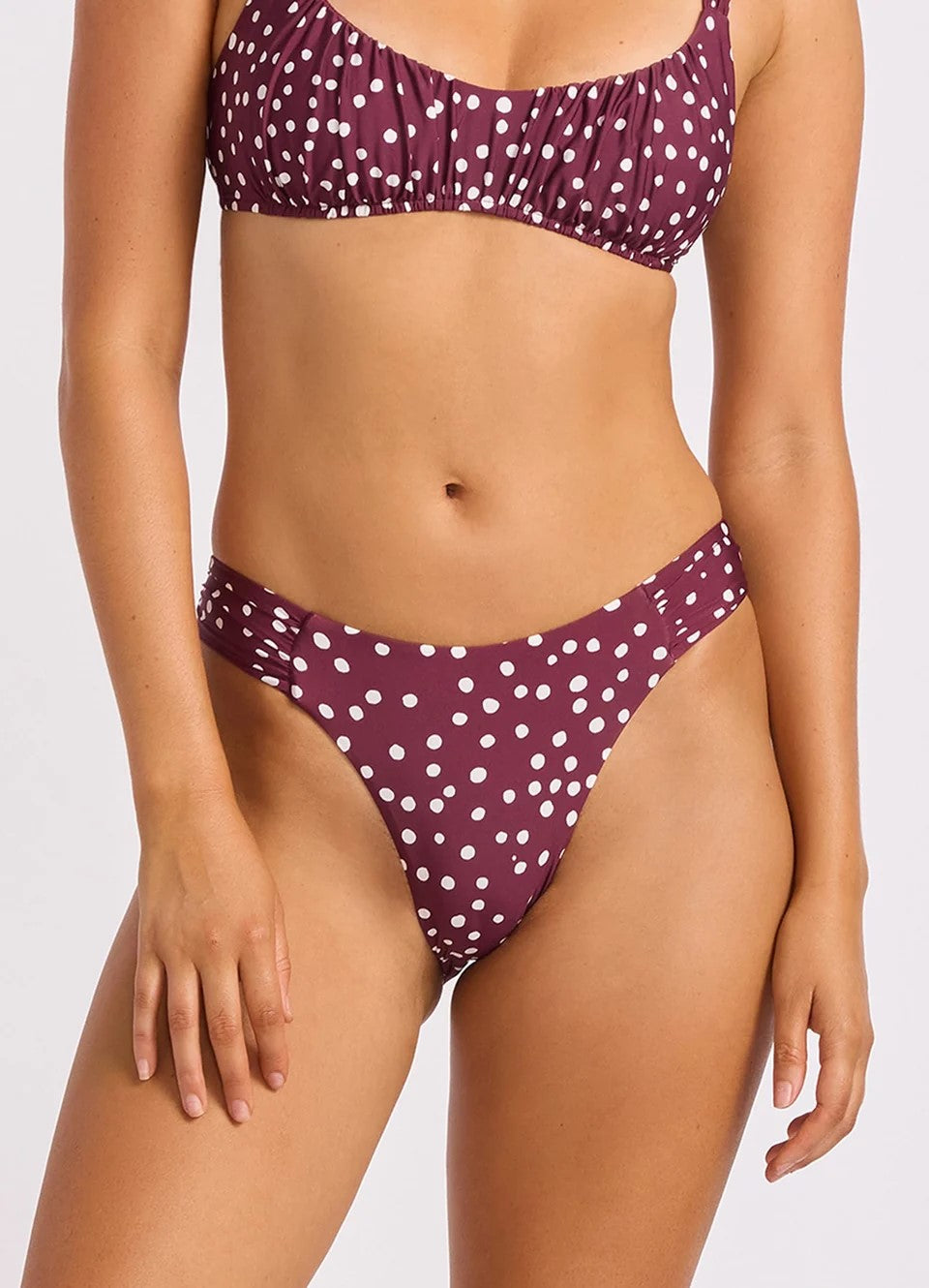 High Leg Ruched Side Bikini Bottom
