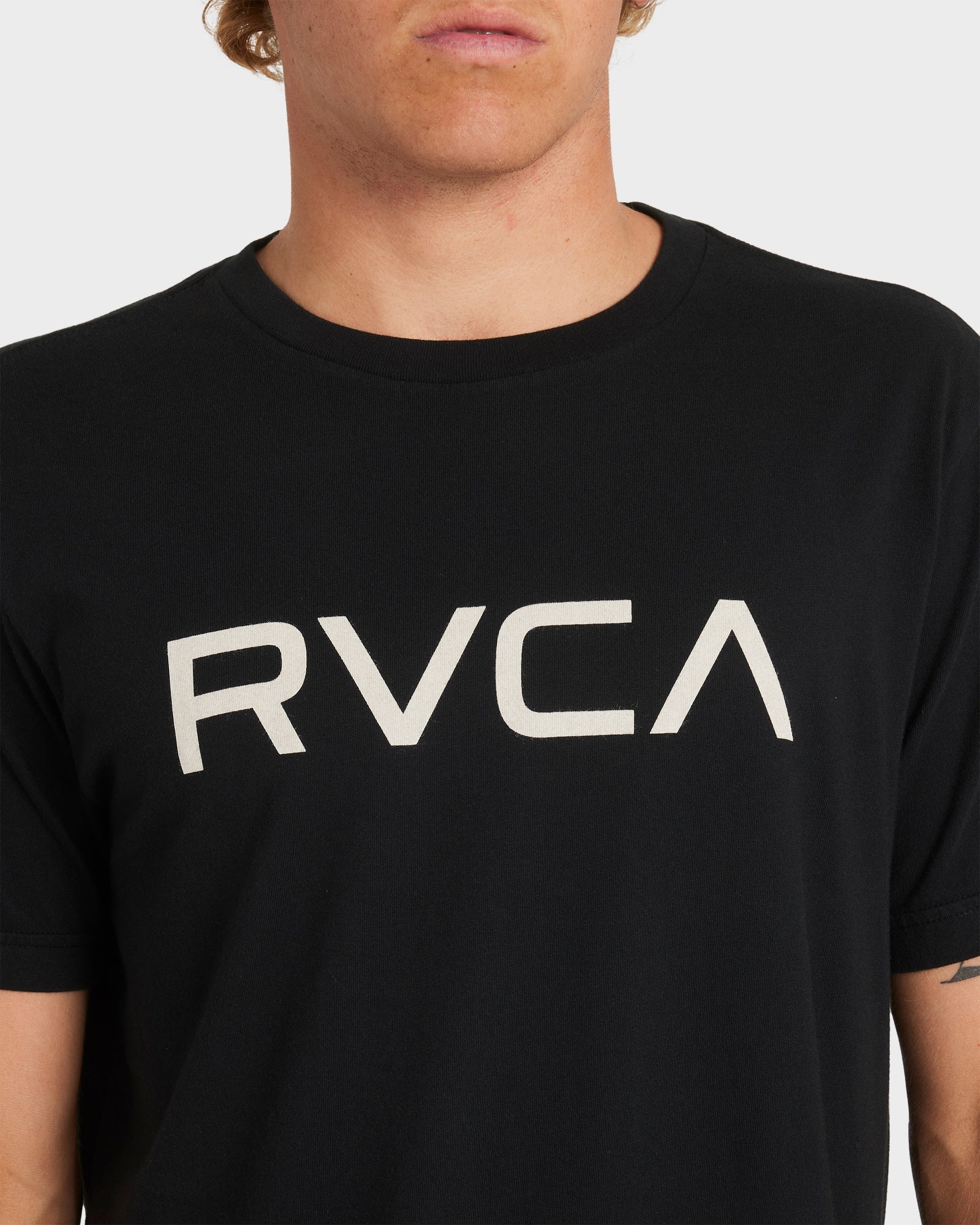 Mens Big Rvca T Shirt Black - Image 8