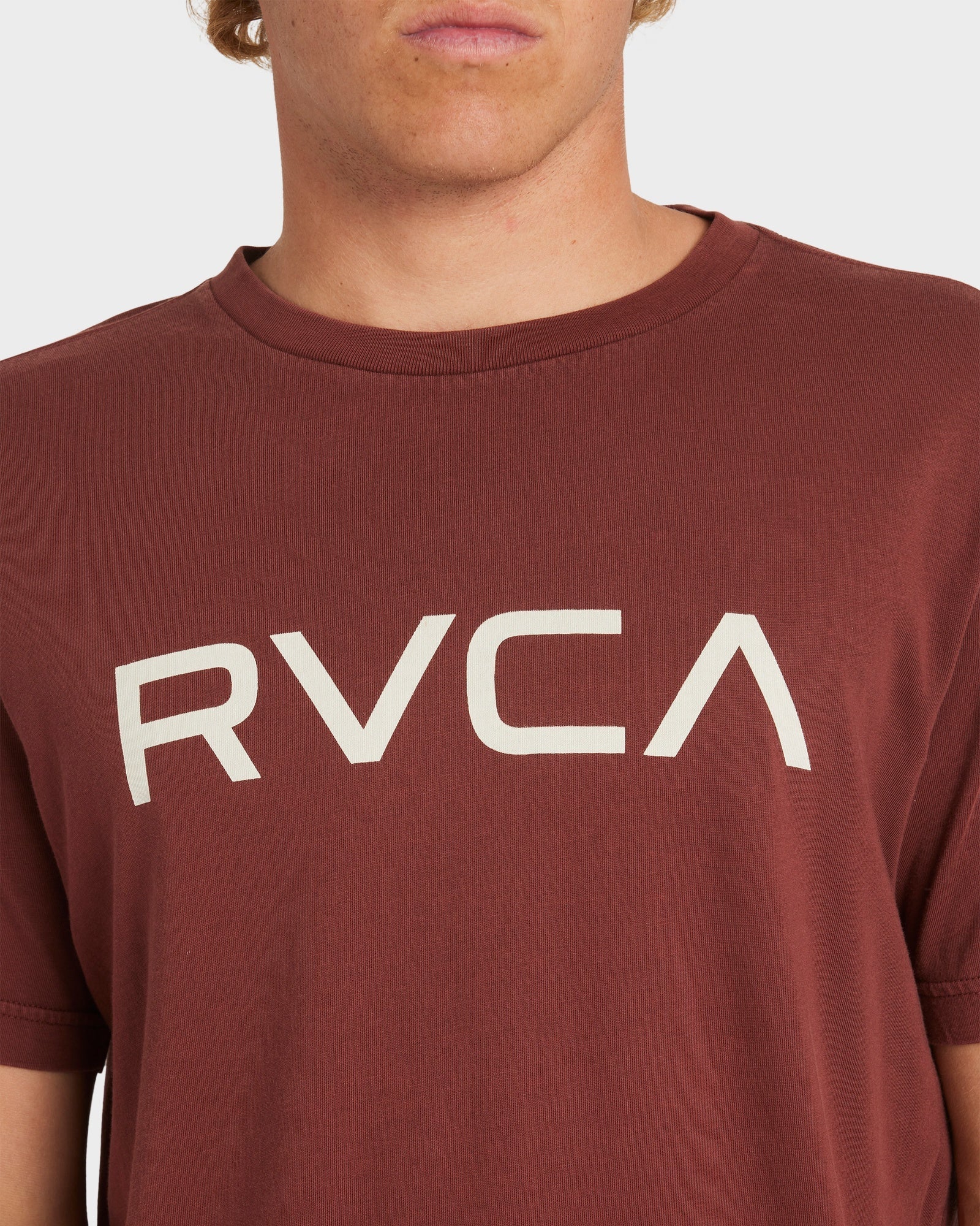 Mens Big Rvca T Shirt Red Earth - Image 13