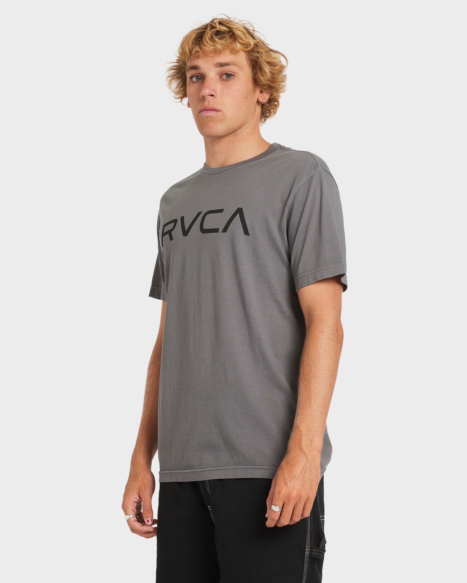 Mens Big Rvca T Shirt Smoke - Image 2