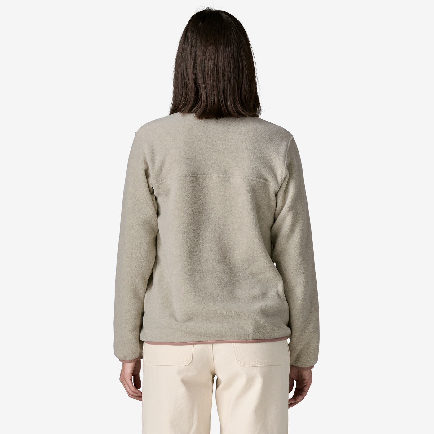 Women's Lightweight Synchilla Snap-T Fleece Pullover Oatmeal Heather w/Moonrise Taupe - Image 3