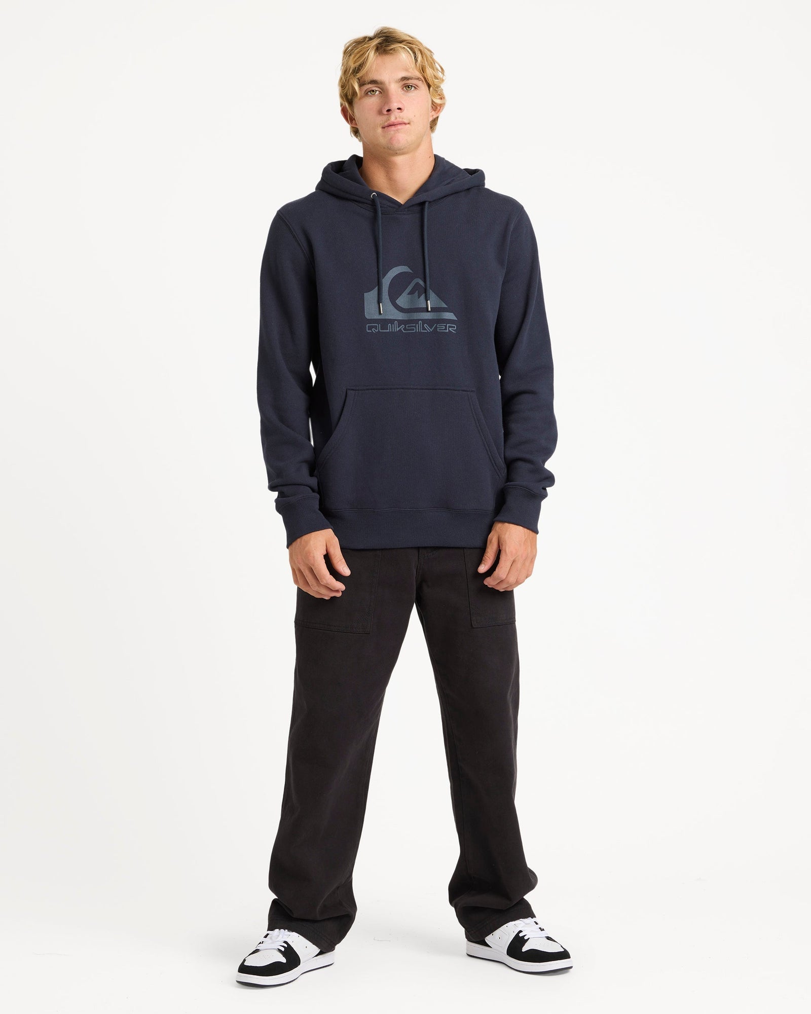 Mens Comp Logo Hooded Jumper Dark Navy - Image 12