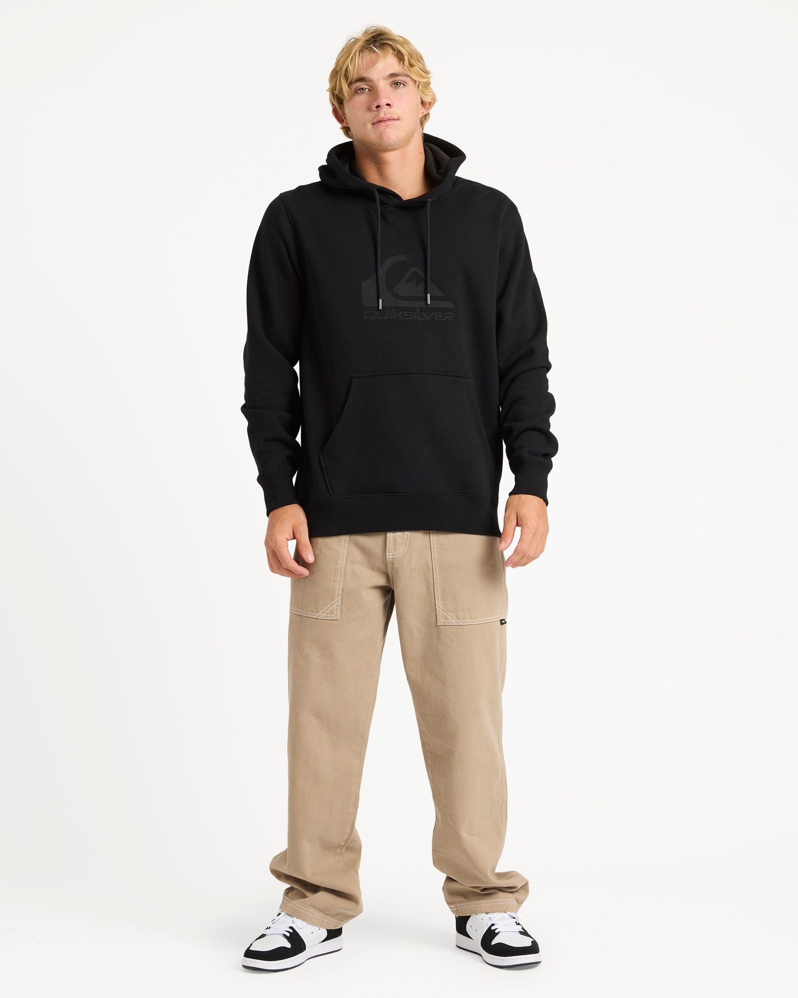 Mens Comp Logo Hooded Jumper Black - Image 5