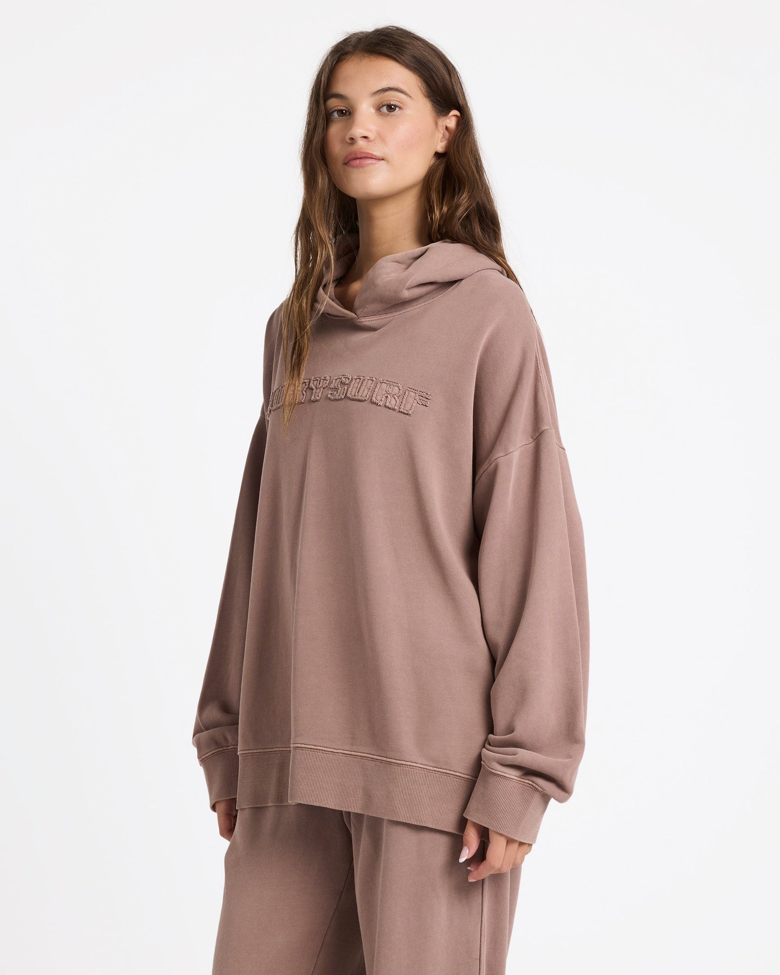 Womens Steppin Up Hooded Jumper Mocha - Image 3