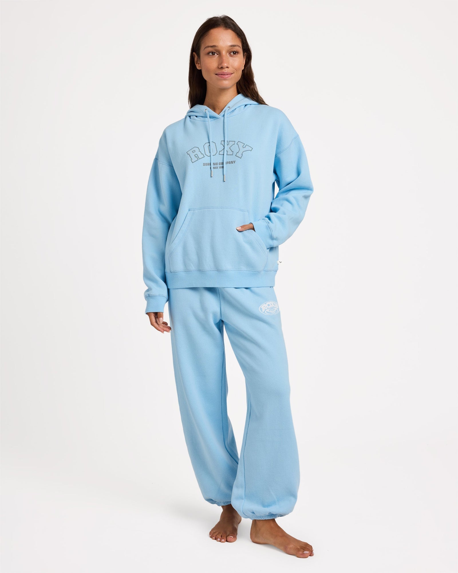Womens Dreamy Days Hooded Jumper Sky Blue - Image 5