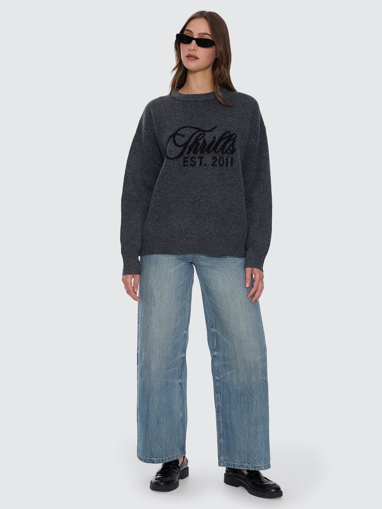 Bloodlines Knit Sweater - Dark Charcoal - Image 2