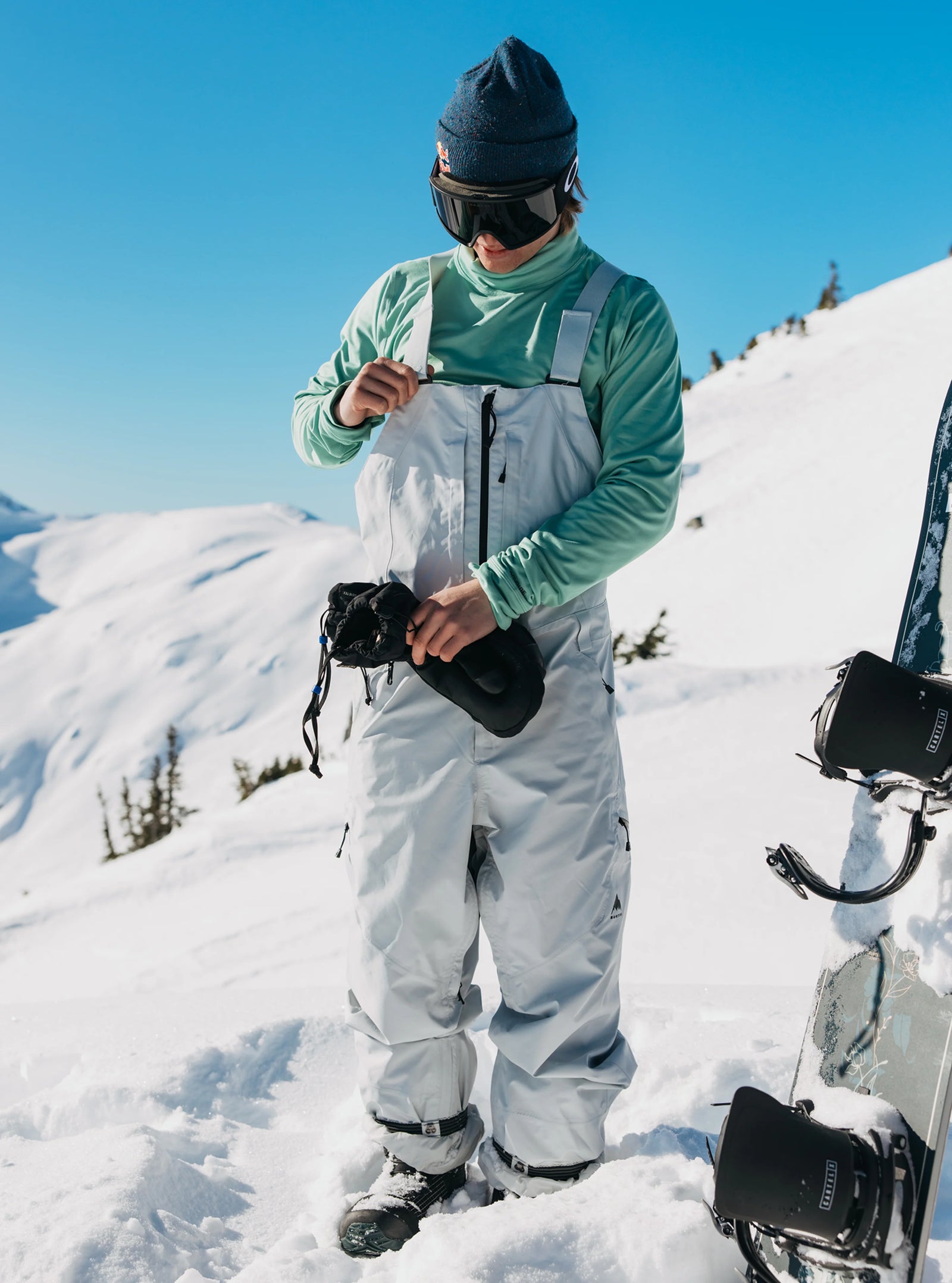 Mens Reserve Gore-Tex 2L Bib Pants Gray Cloud - Image 4