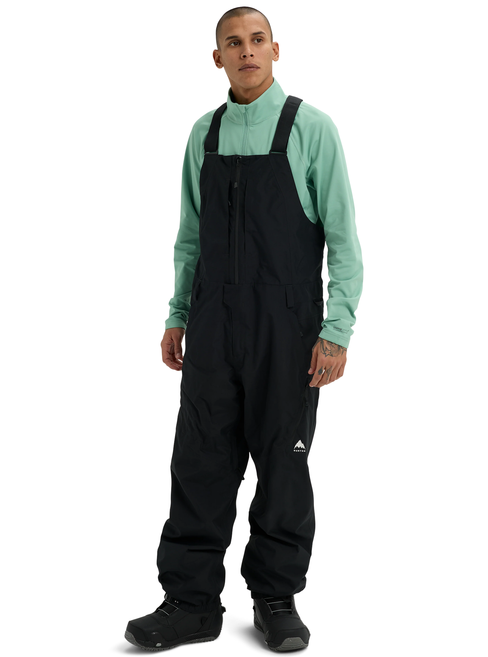 Mens Reserve 2L Relaxed Bib Pants True Black - Image 2