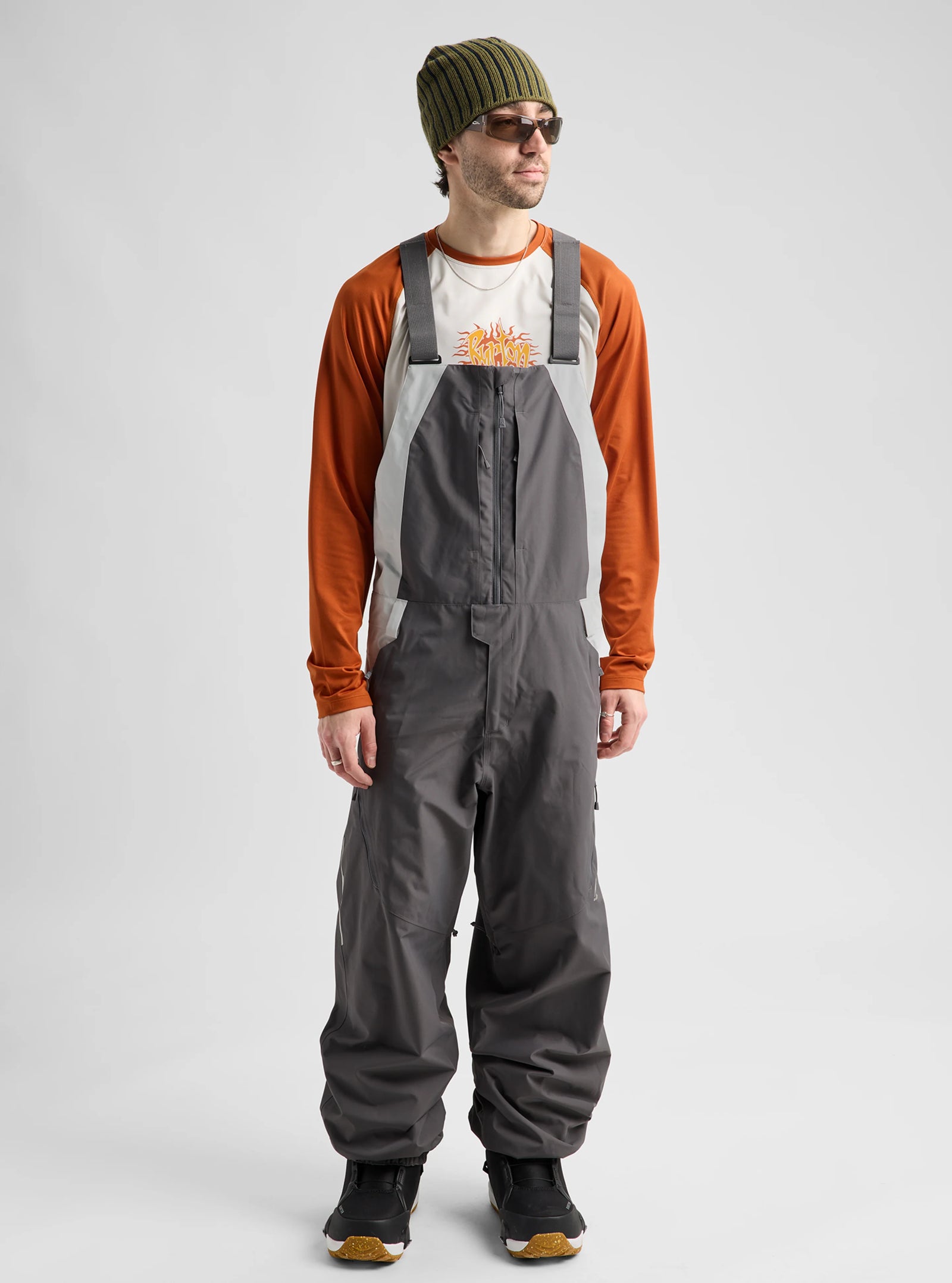 Mens Reserve 2L Relaxed Bib Pants Gotham Gray / Gray Cloud - Image 16
