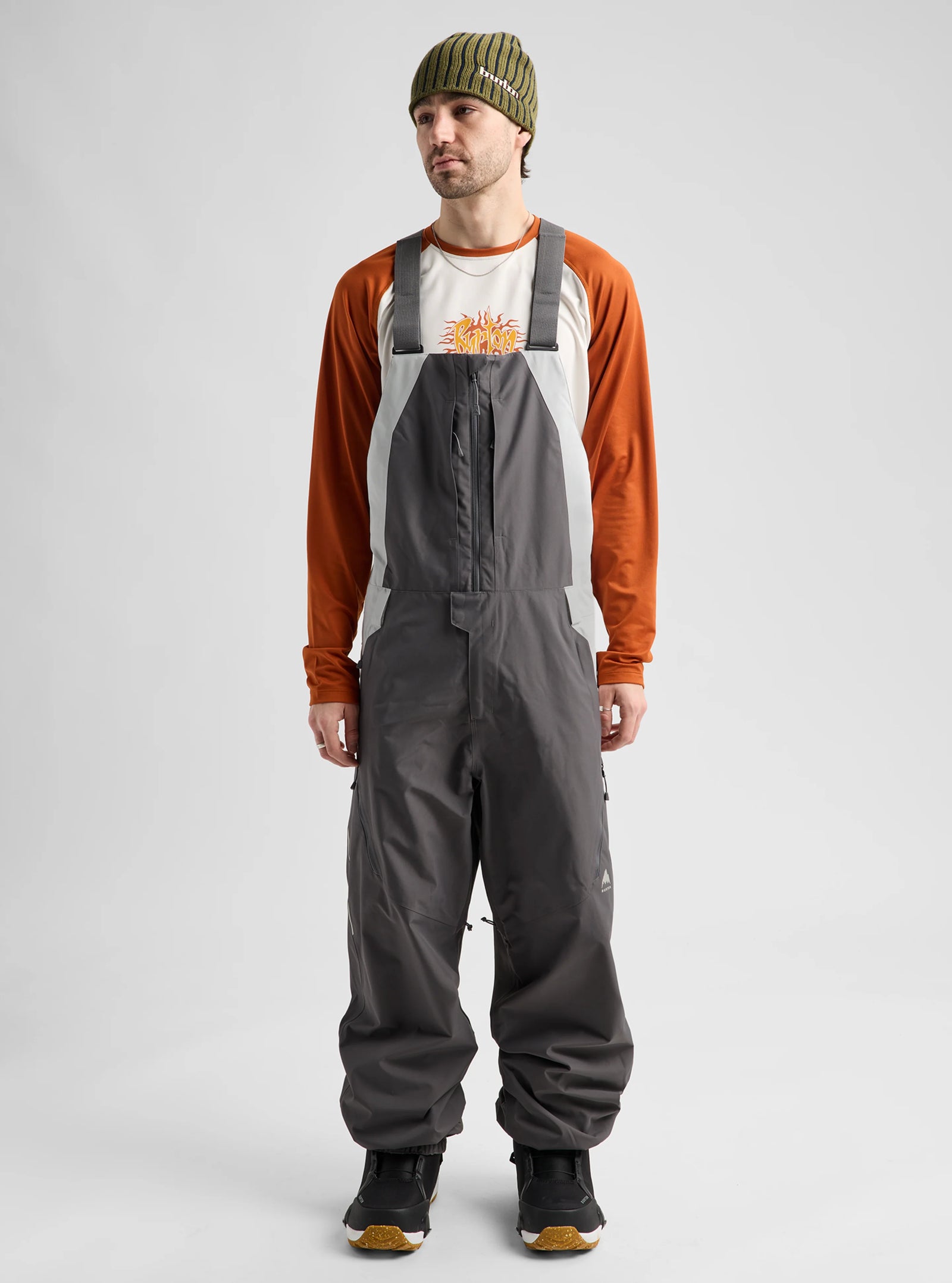 Mens Reserve 2L Relaxed Bib Pants Gotham Gray / Gray Cloud - Image 10