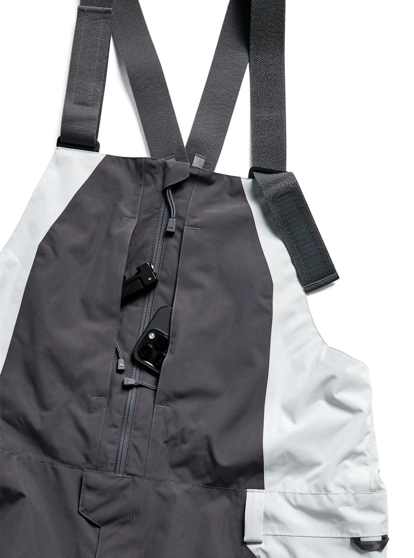 Mens Reserve 2L Relaxed Bib Pants Gotham Gray / Gray Cloud - Image 13