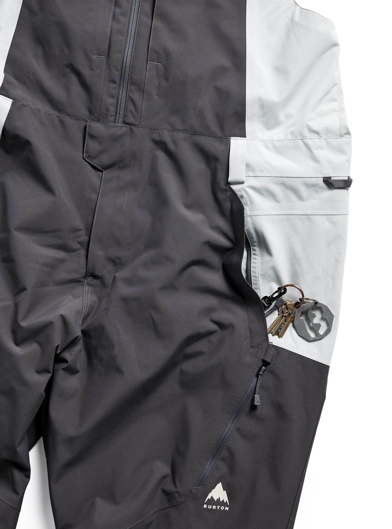 Mens Reserve 2L Relaxed Bib Pants Gotham Gray / Gray Cloud - Image 14