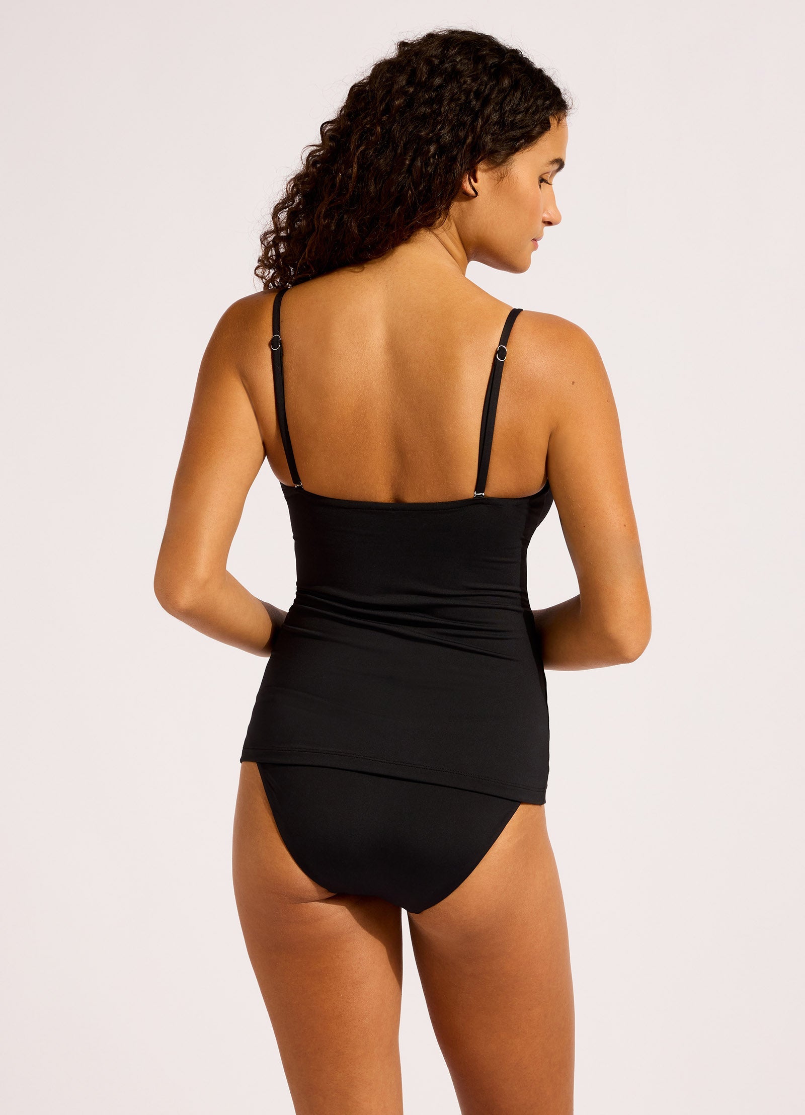 Womens Collective Square Neck Tankini Swimwear Black - Image 4