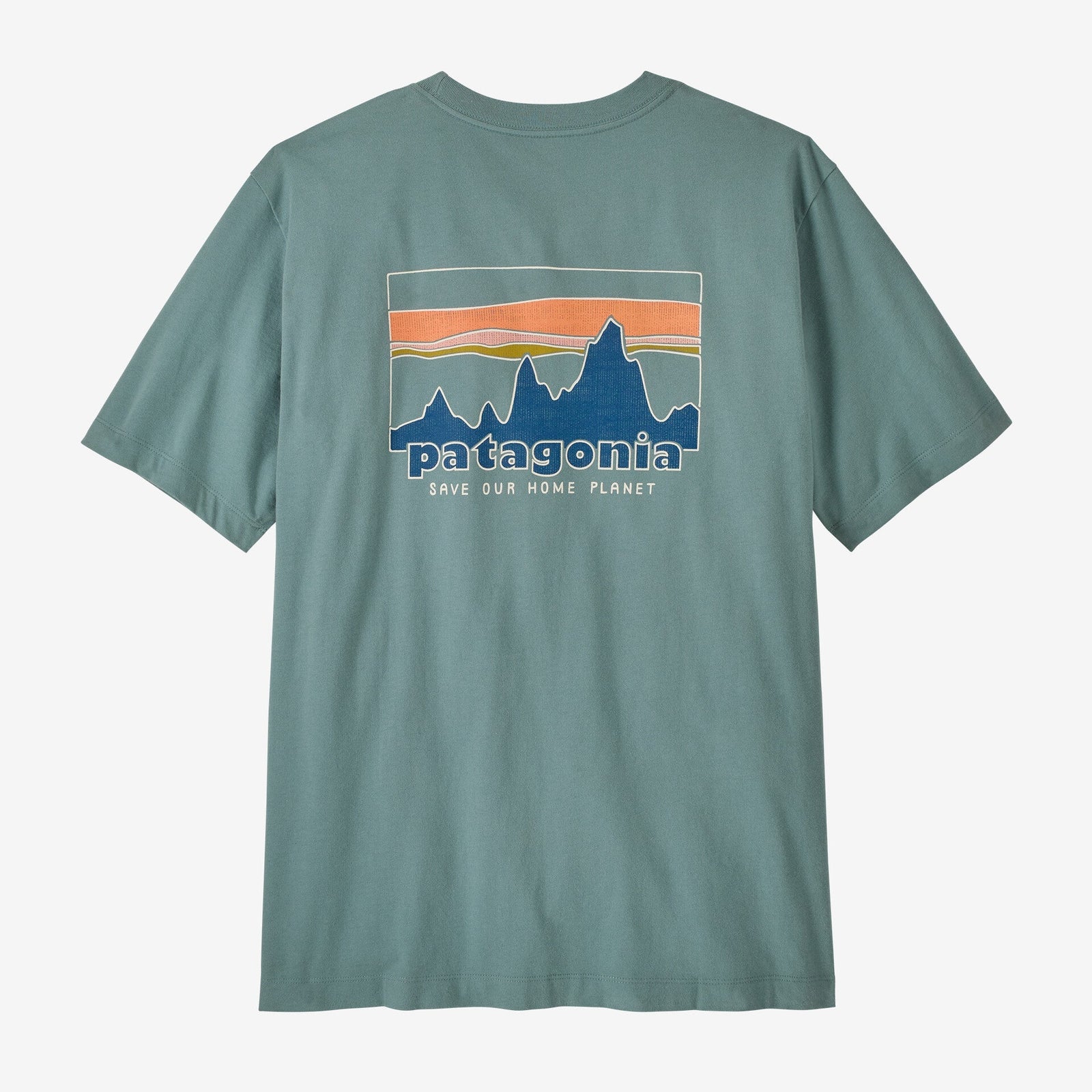 Mens '73 Skyline T Shirt Blue Sage - Image 2
