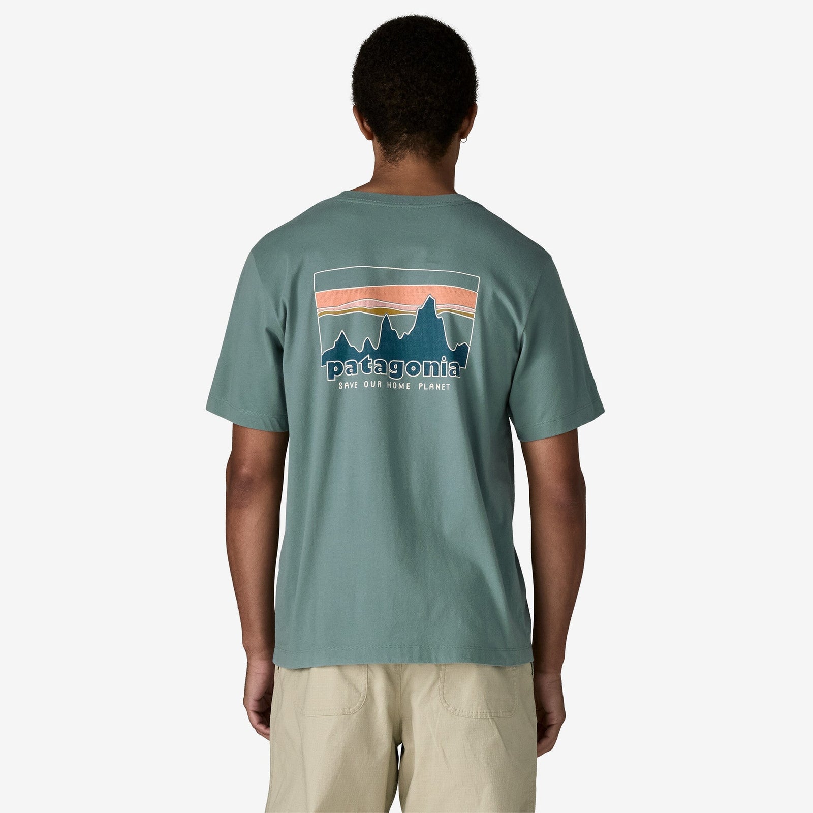 Mens '73 Skyline T Shirt Blue Sage - Image 4