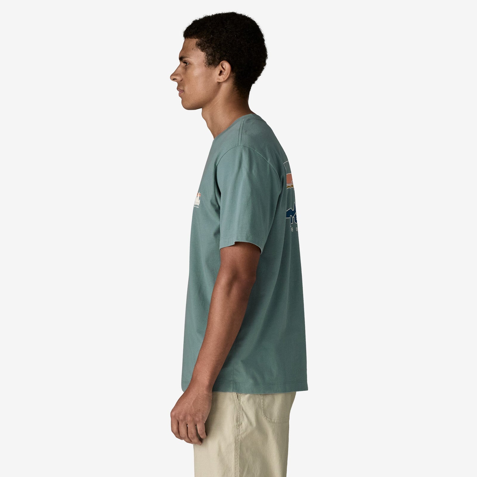 Mens '73 Skyline T Shirt Blue Sage - Image 6