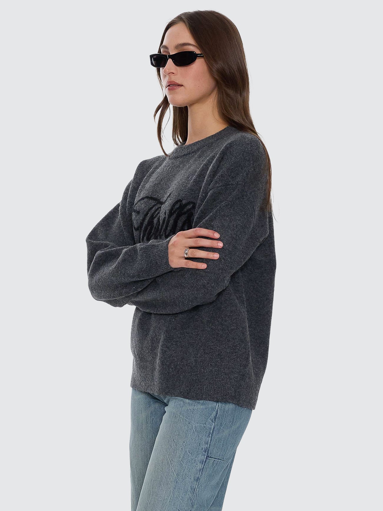 Bloodlines Knit Sweater - Dark Charcoal - Image 3
