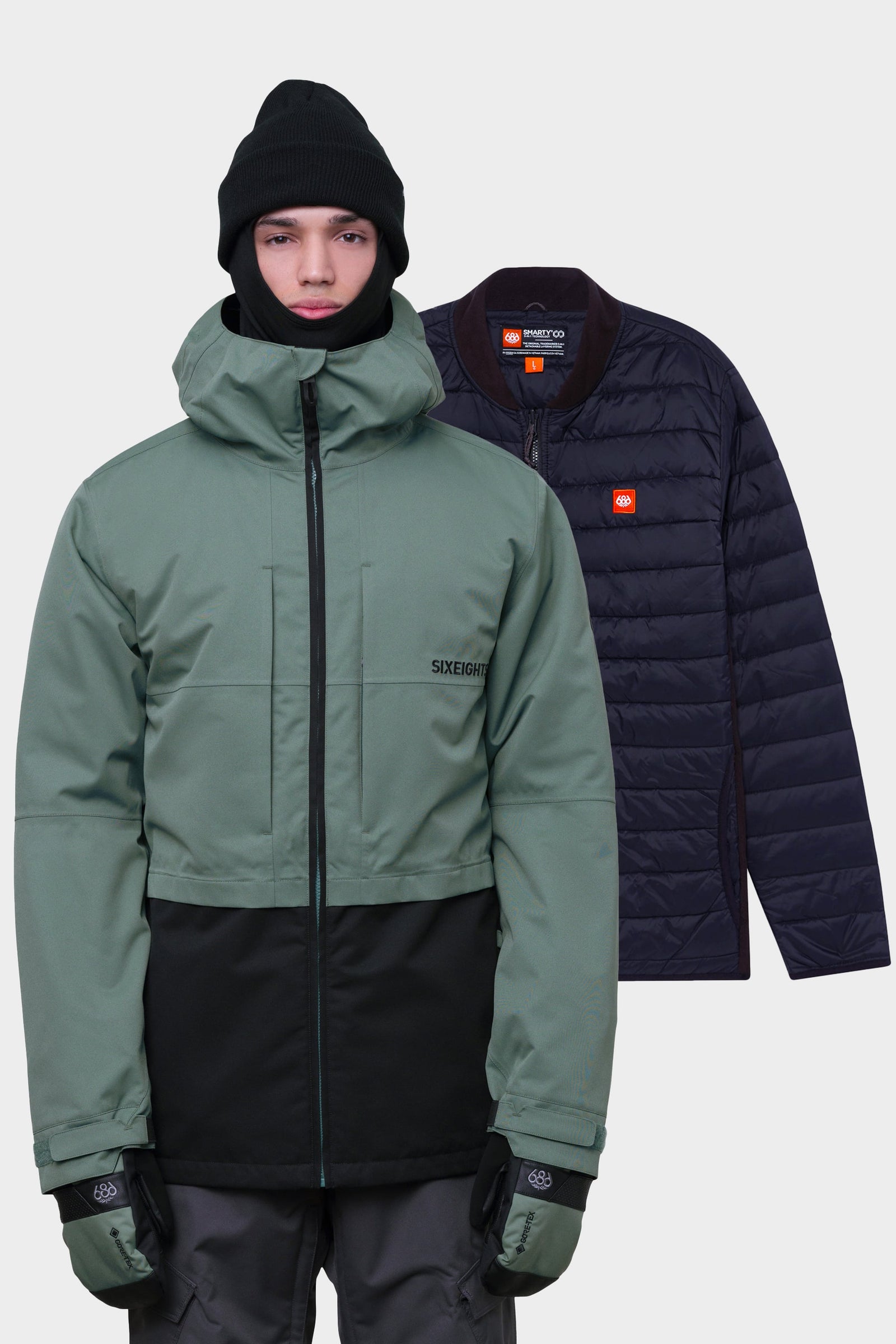 686 Mens Smarty 3-in-1 Form Jacket Cyprus Green Colourblock