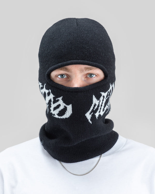 Jacquard Knit Balaclava Black - Image 4