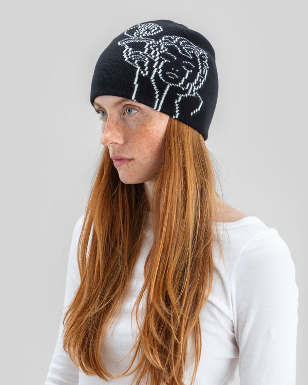 Jacquard Beanie Angel Black - Image 2