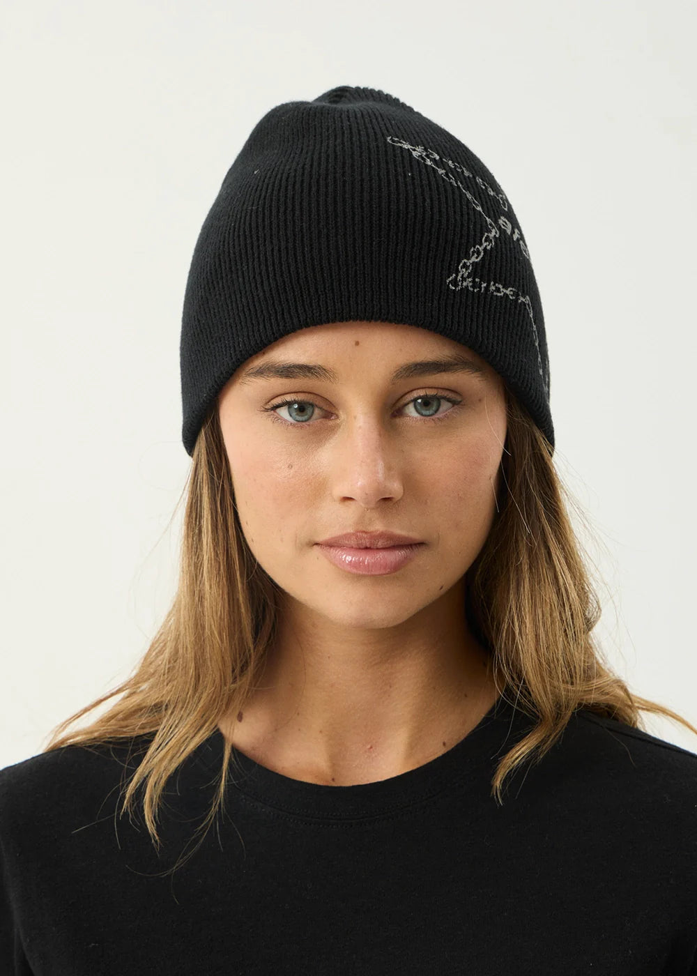 Mens Chains Beanie Black - Image 4