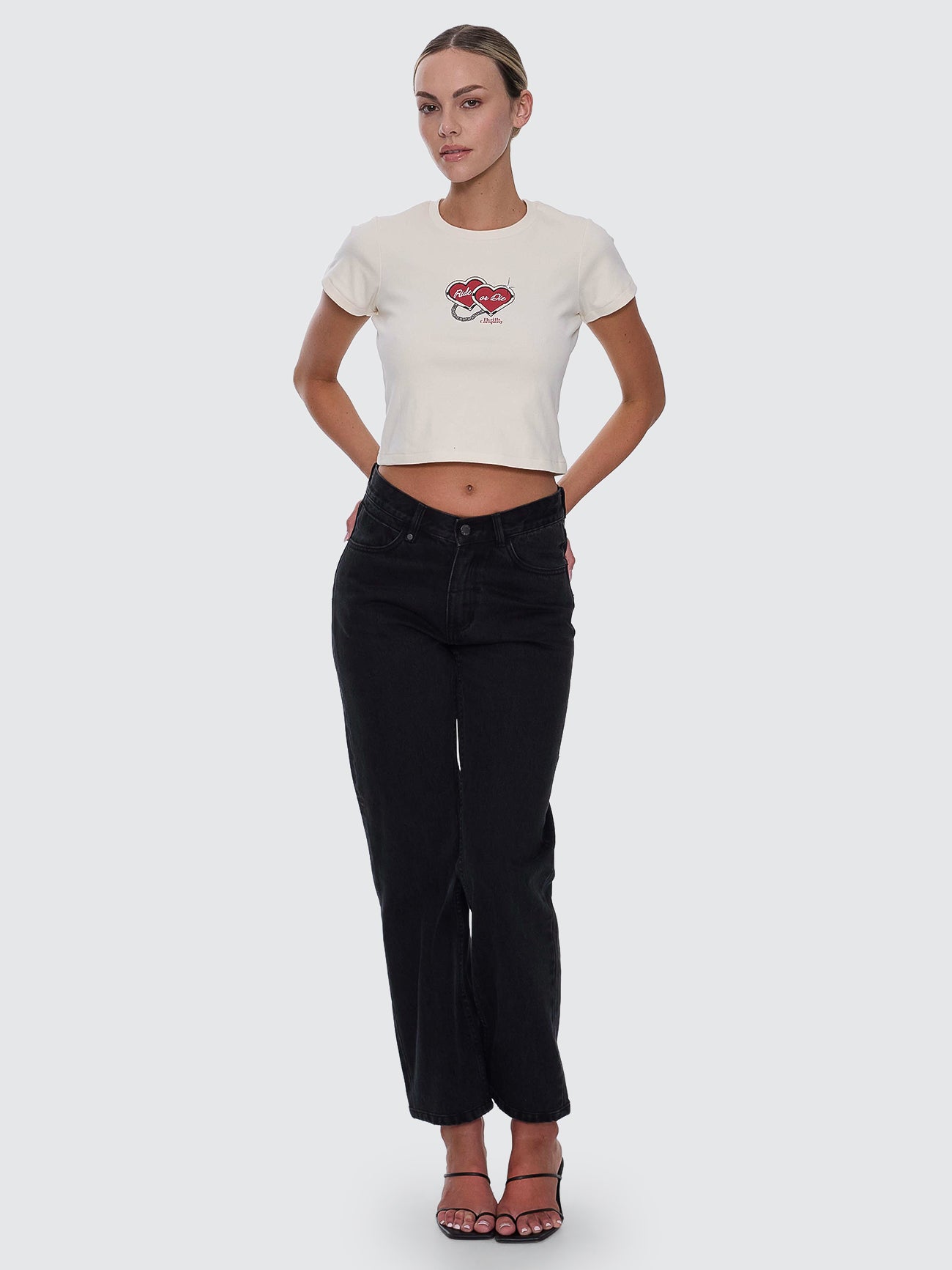 Stevie Mid Rise V Waist Straight Jean - Aged Black - Image 7