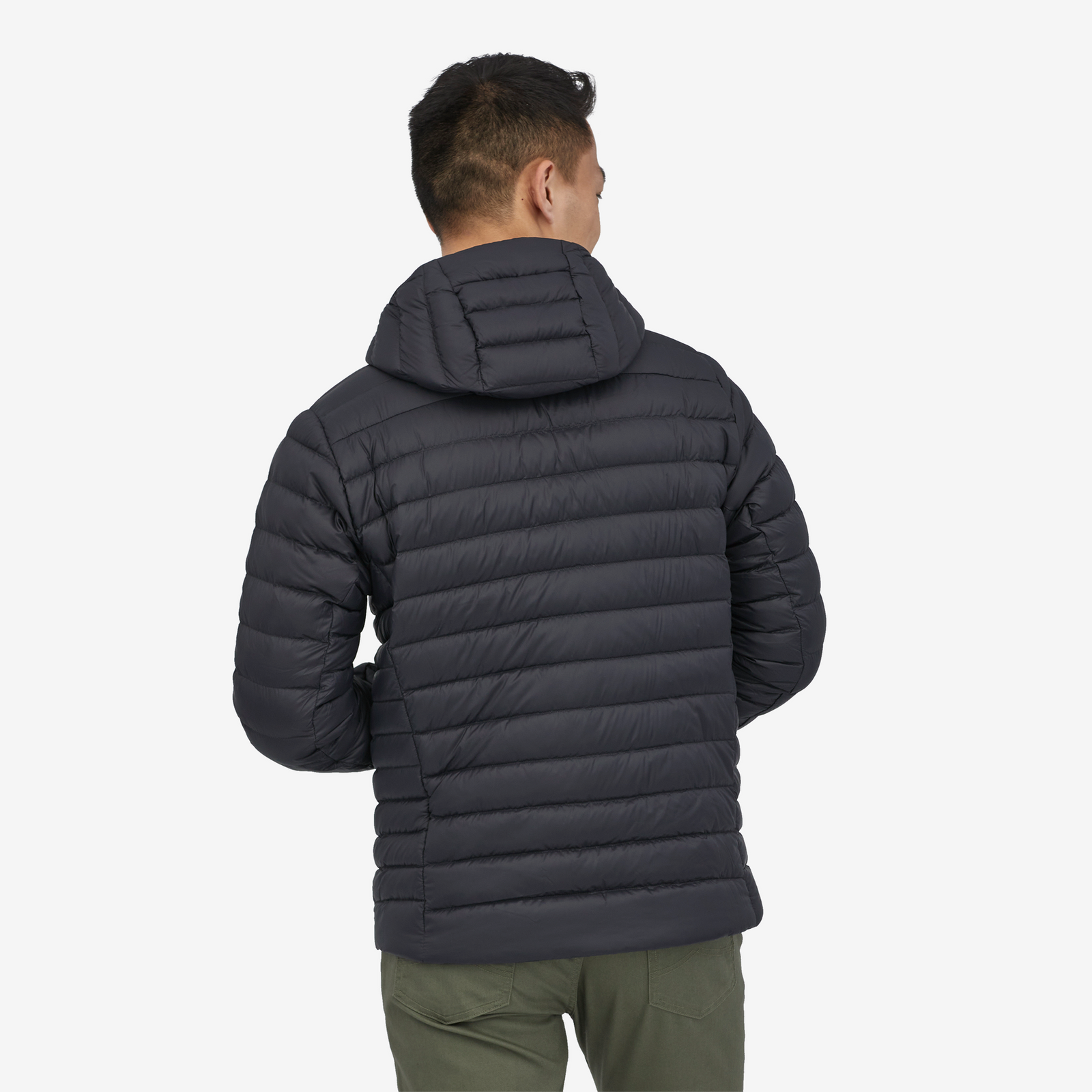 Mens Down Sweater™ Hoody Black - Image 8