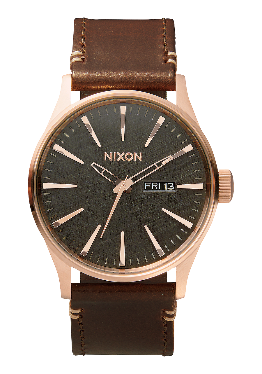 Sentry Leather Rose Gold / Gunmetal / Brown - Image 1