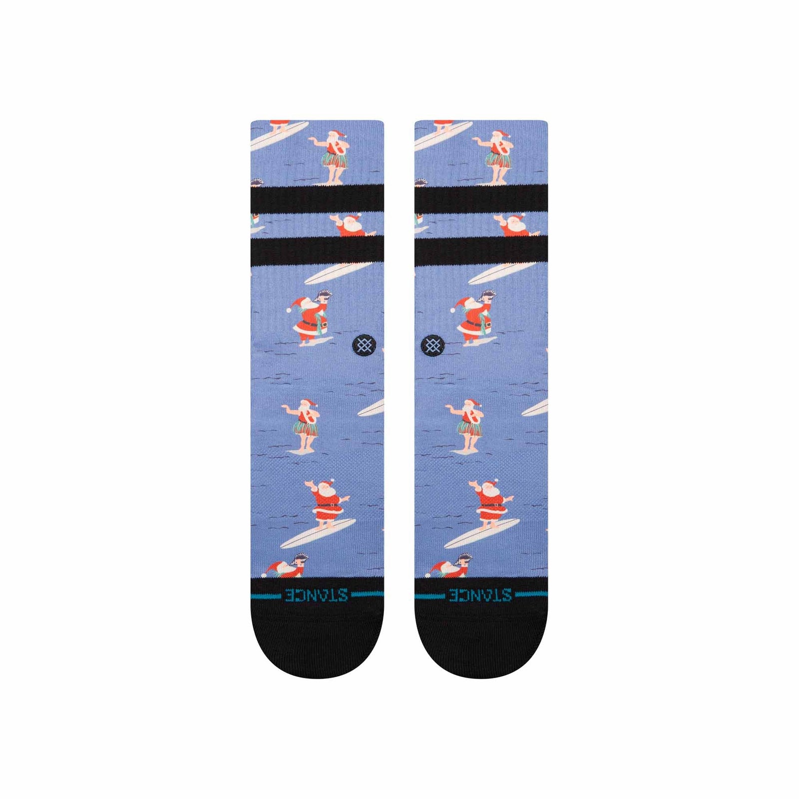 Surfing Santa Crew Socks Blue - Image 2