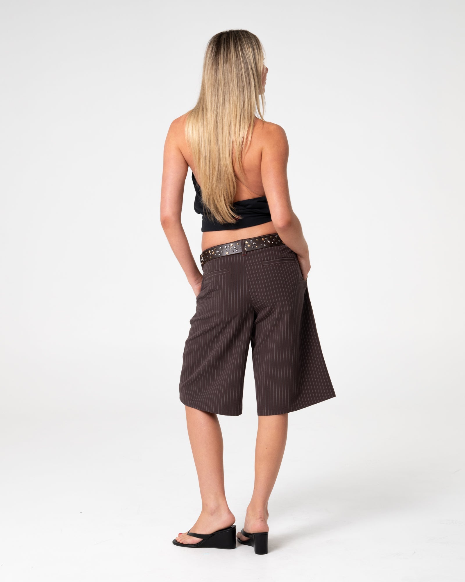 Big Bad Finance Mommy Low Rise Short Java Pinstripe - Image 6
