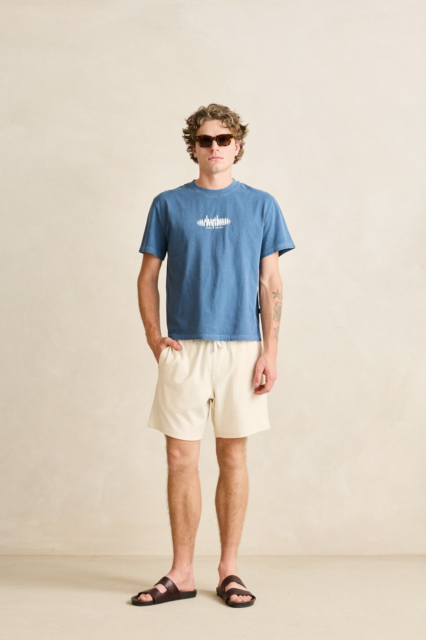 Mens Sounds Contrast Band T Shirt Blue - Image 5