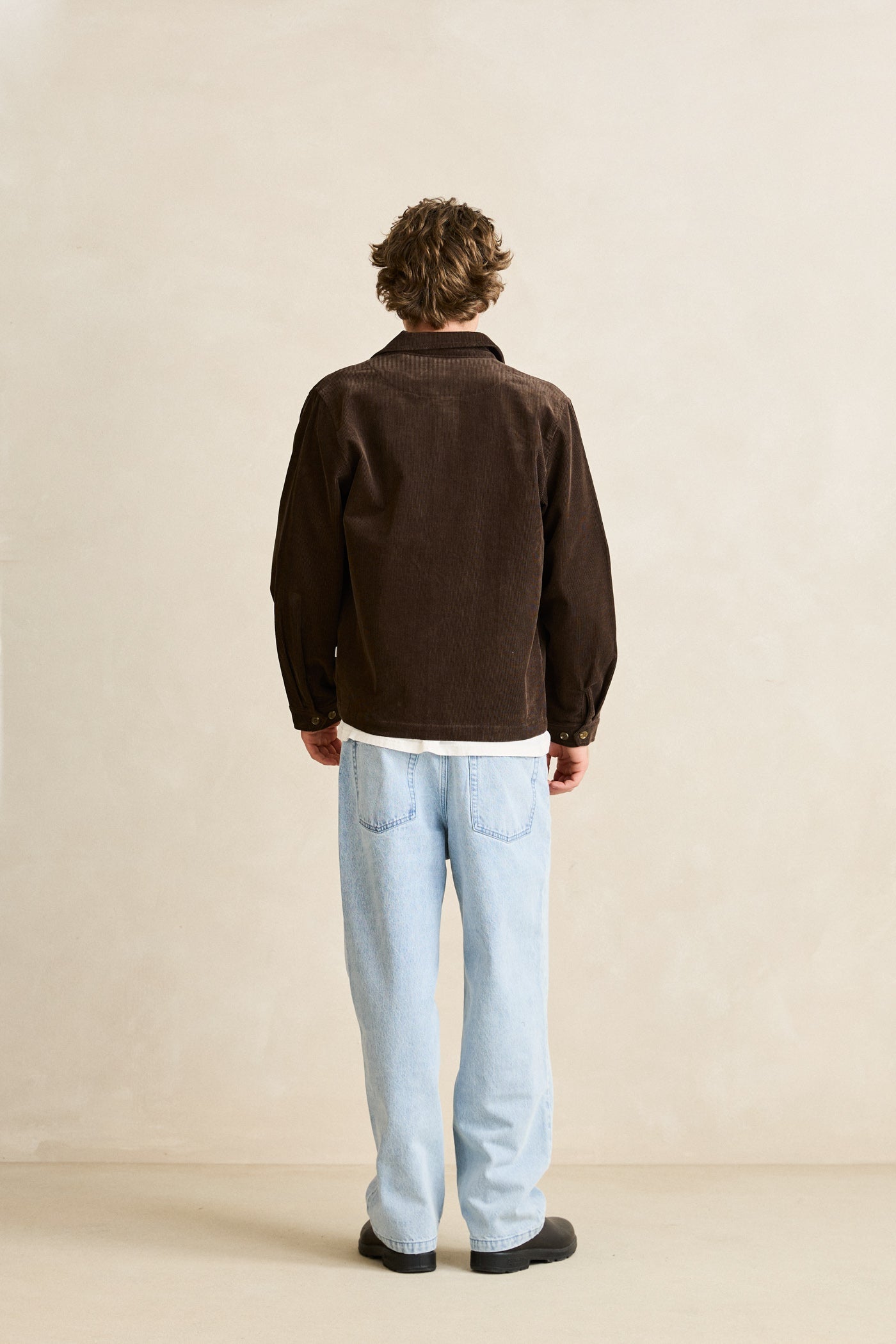 Mens Broadcast Cord Overshirt Chocolate - Image 4