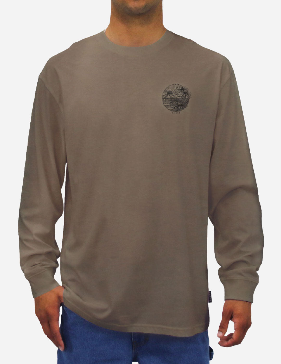 Mens Eventide Long Sleeve T Shirt Driftwood - Image 1