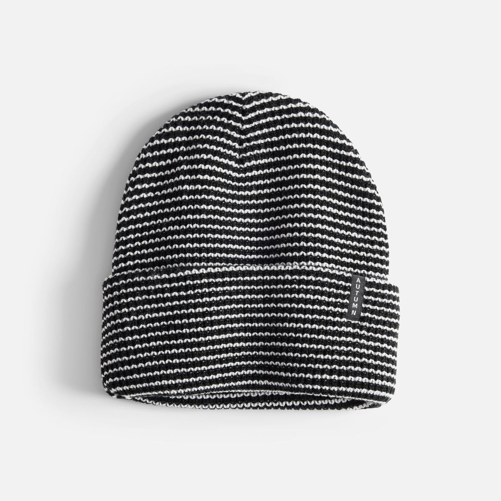 Mens Stripe Beanie Black - Image 1