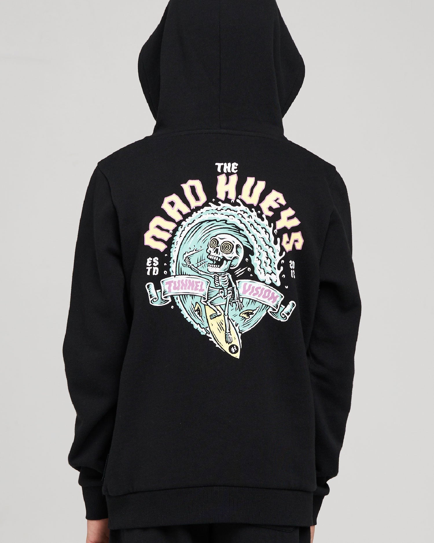 Mens Tunnel Vision Hooded Jumper Black - Image 2