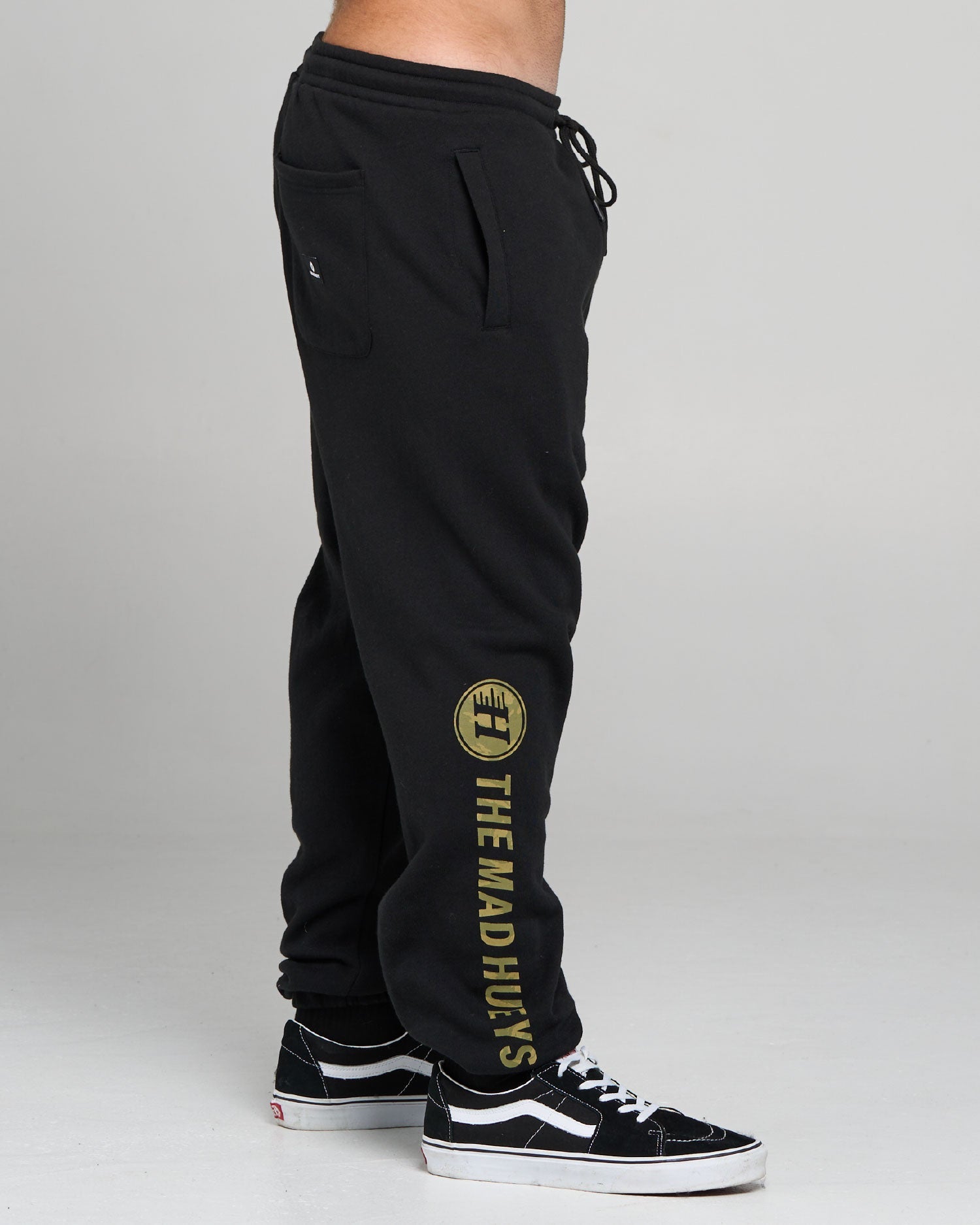 Mens H Series Split Casual Pants Black - Image 3
