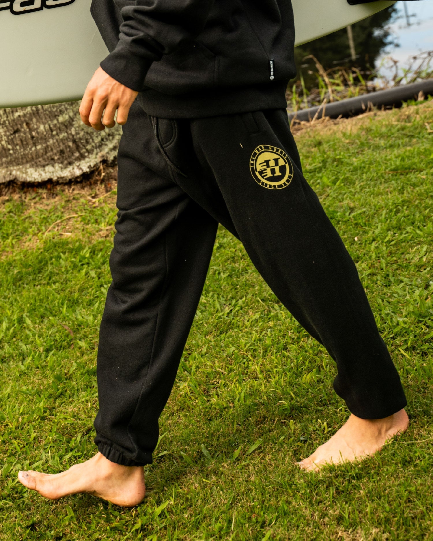 Mens H Series Split Casual Pants Black - Image 1
