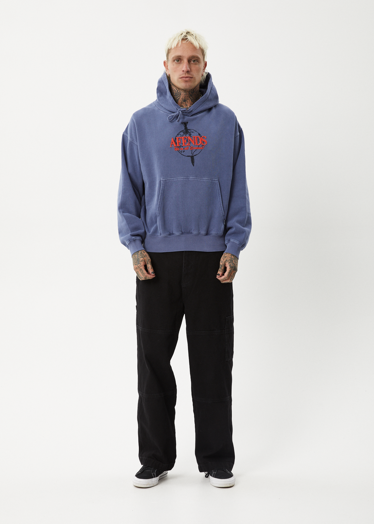 Afends HoodM Screwed Boxy Pu M243510-WMR