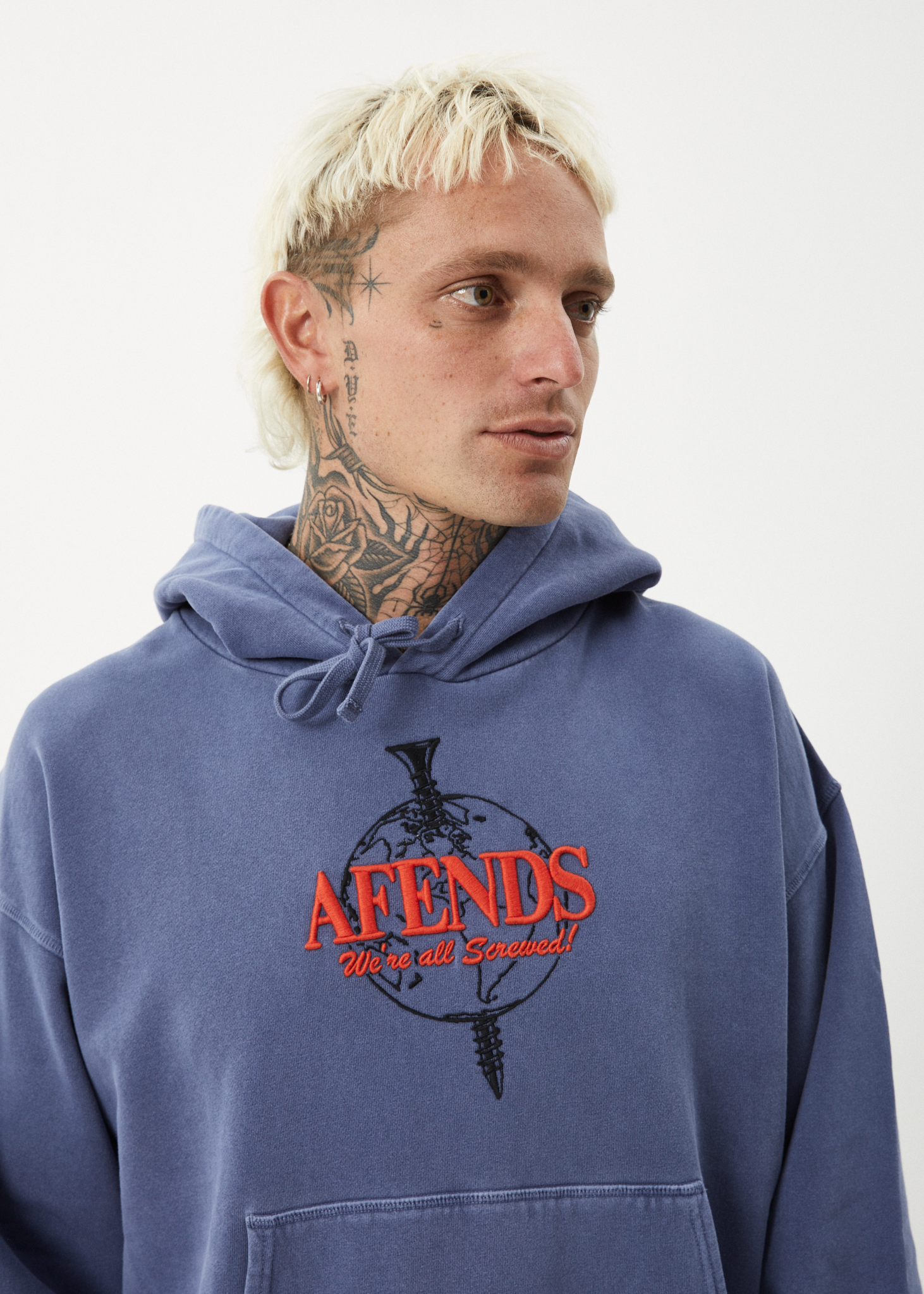 Afends HoodM Screwed Boxy Pu M243510-WMR