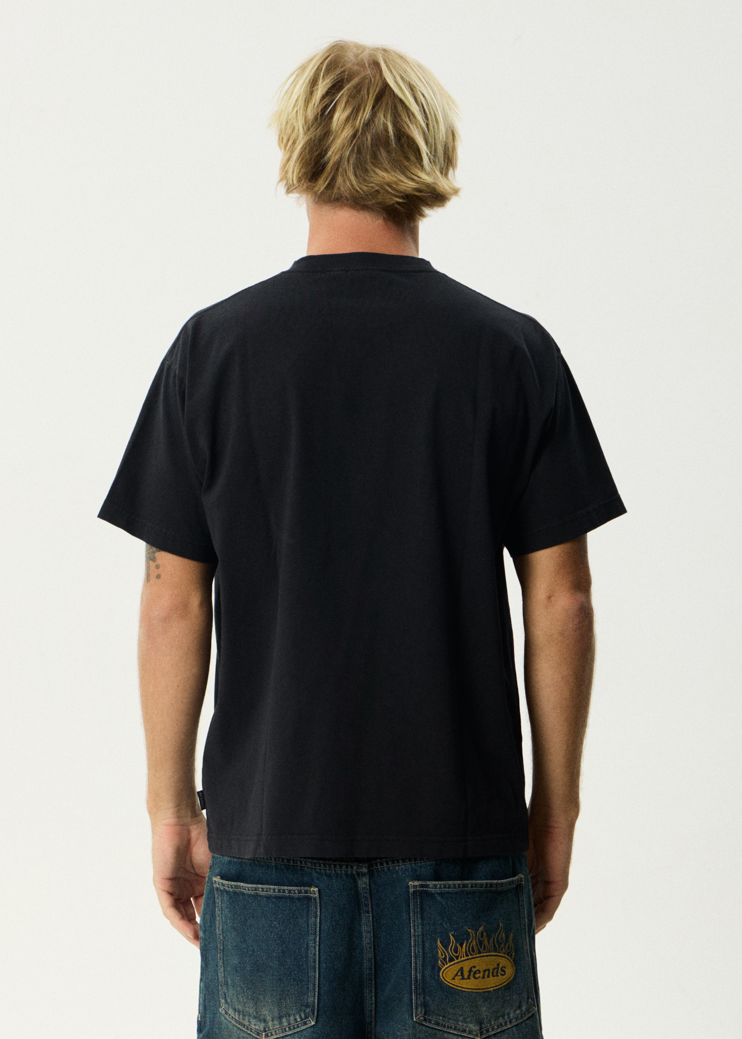 Mens Simple Times T Shirt Stone Black - Image 5