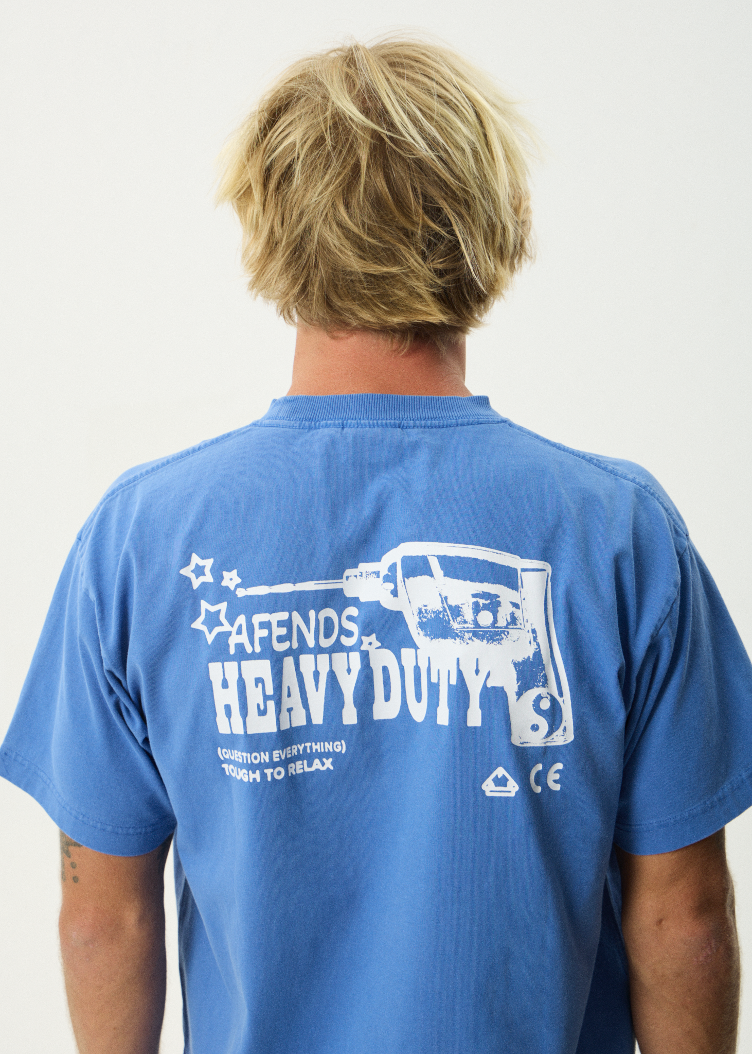 Mens Heavy Duty T Shirt Washed Marina - Image 8