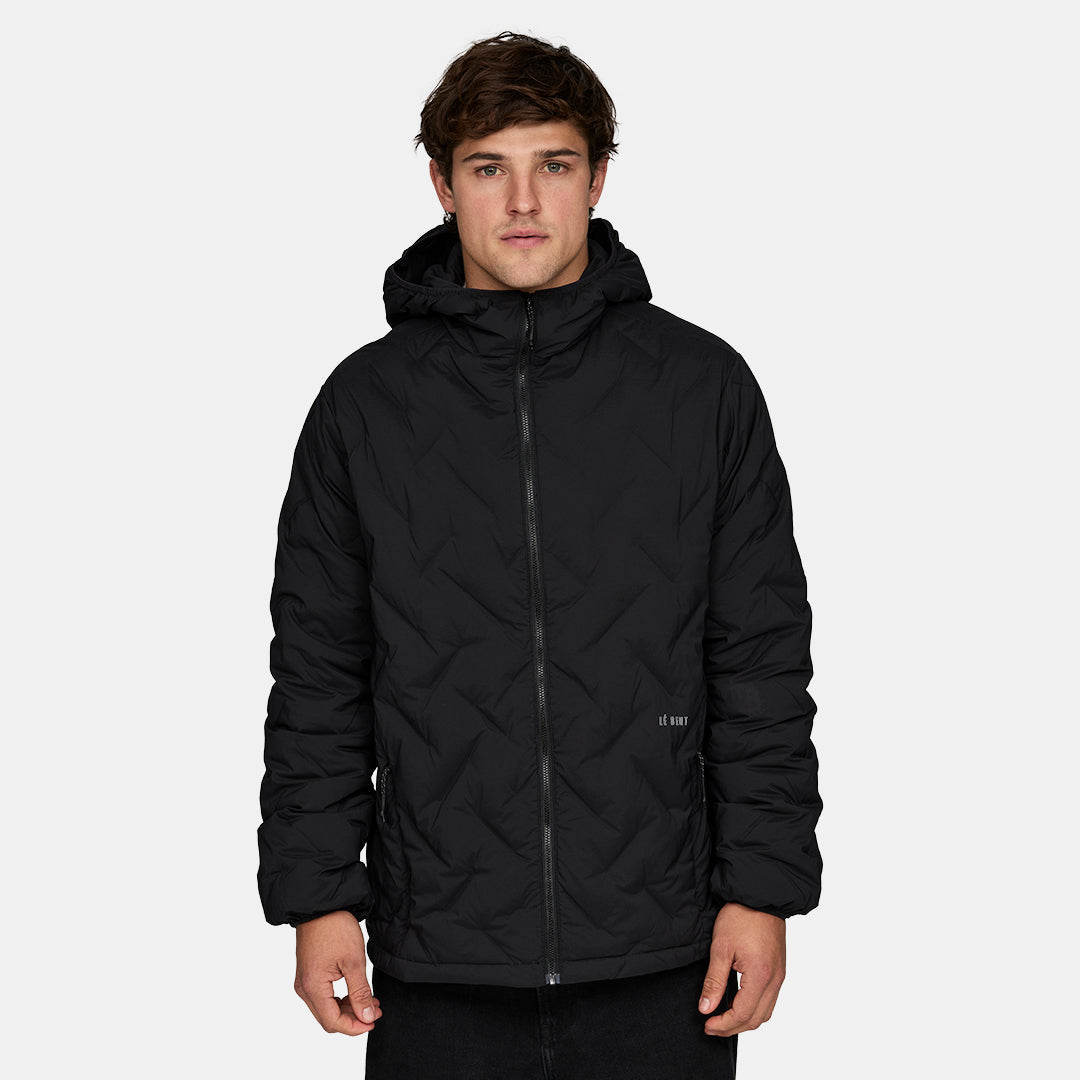 Mens Down Hooded Jacket Apre Jacket Black - Image 1