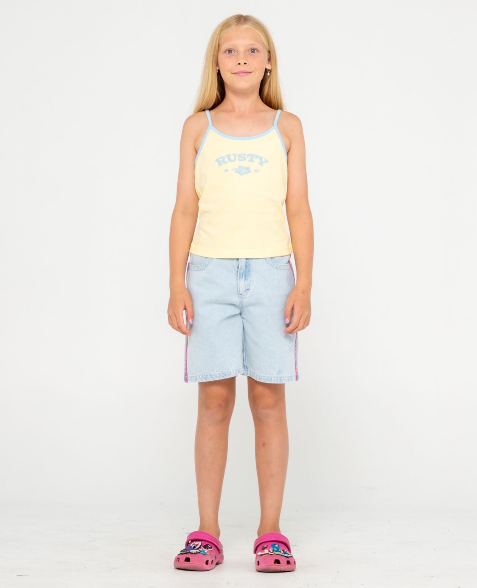 Kids Britney Tank Singlet Pale Banana - Image 5