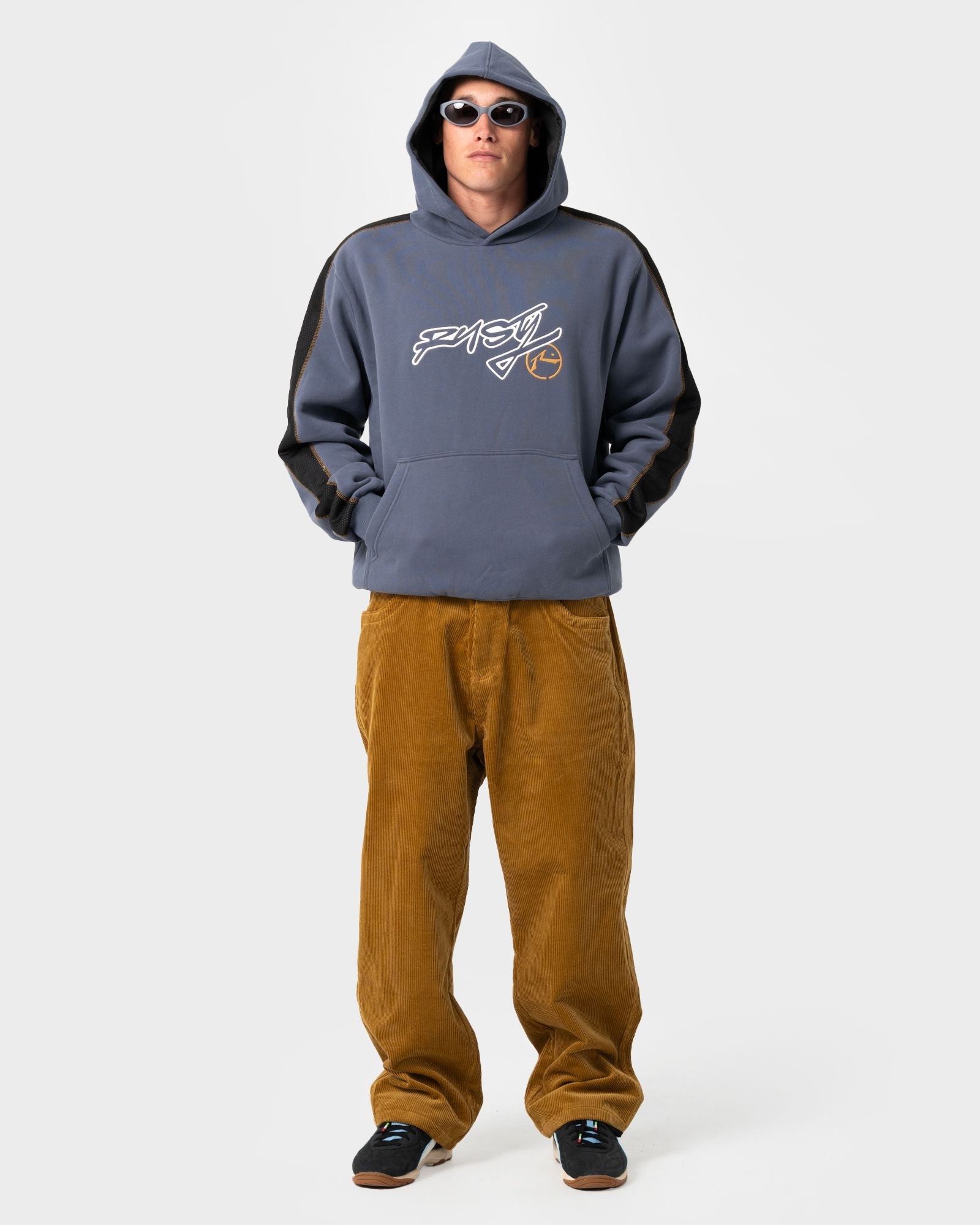 Mens Dine N Dash Hooded Jumper Steel - Image 1