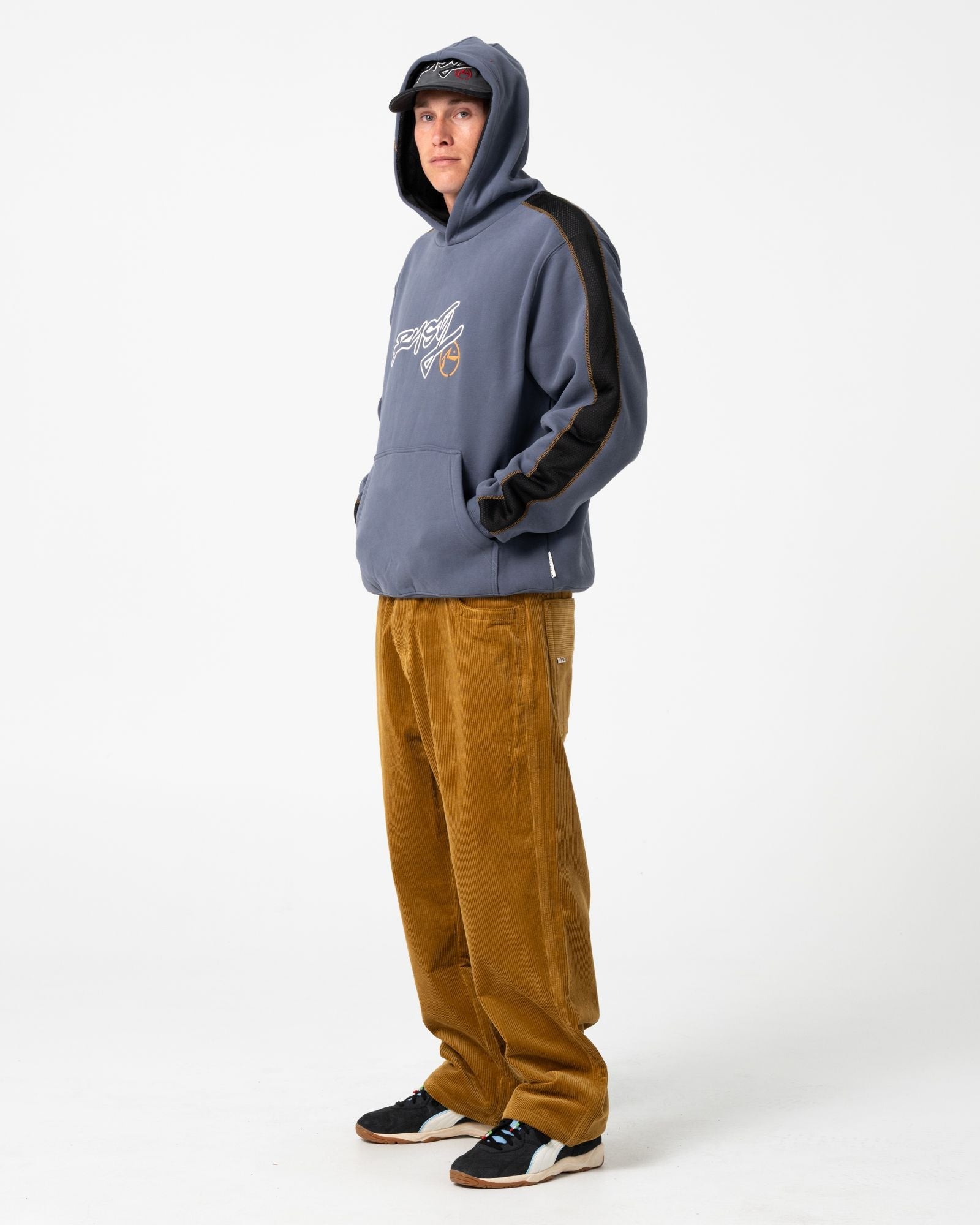 Mens Dine N Dash Hooded Jumper Steel - Image 3