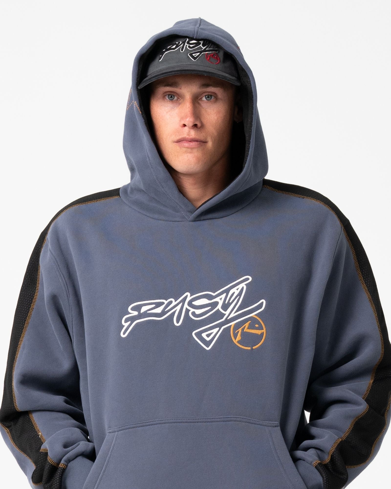 Mens Dine N Dash Hooded Jumper Steel - Image 5